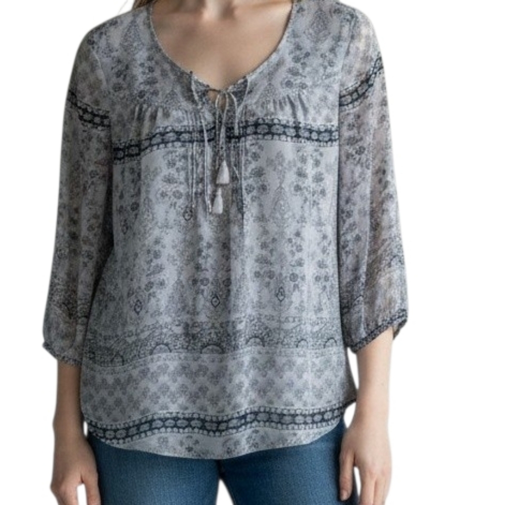 St. John's Bay Boho Patterned Blouse